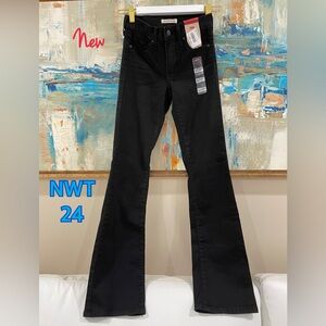 NWT LEVIS 315 Black label BOOT CUT slim leg Jeans 00/24 30-31” inseam black